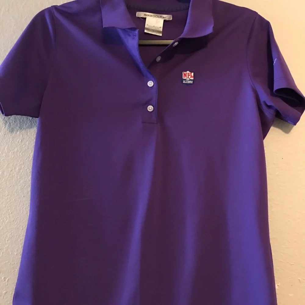 Nike Women's Purple Polo Shirt with NFL Alumni Patch